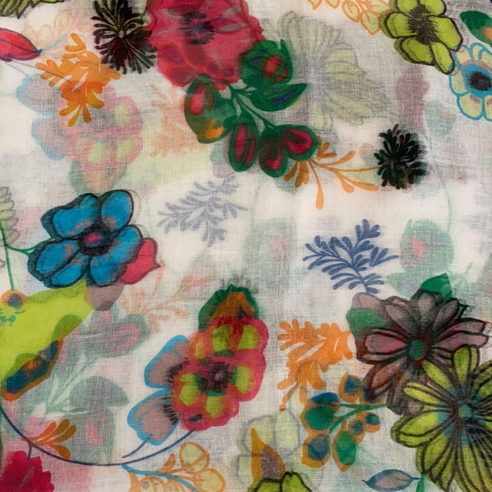 Lightweight Rectangular Floral Bright Orange Pink… - image 4